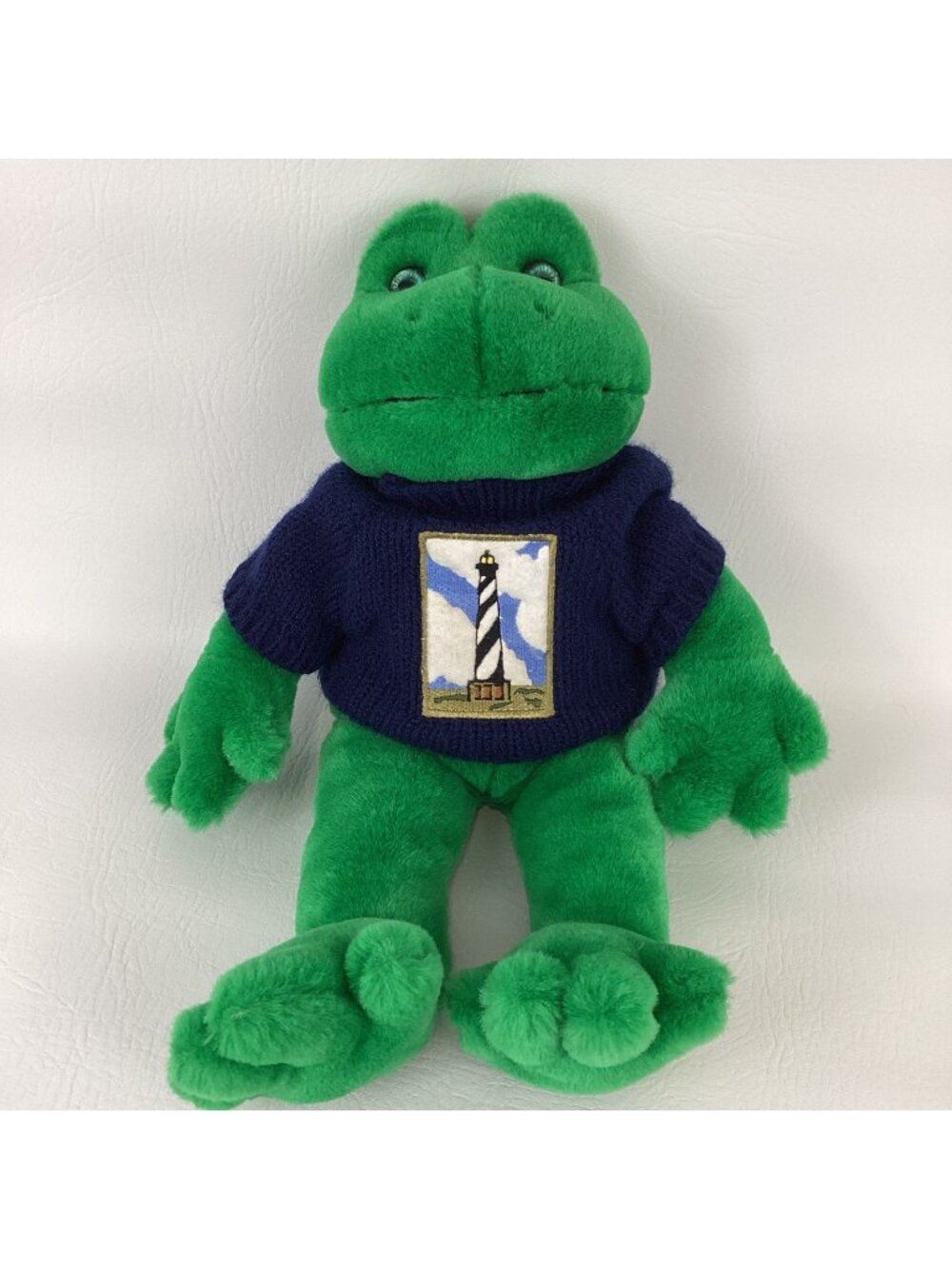 Fiesta Light House Sweater Green Frog 15" Plush Bean Bag Stuffed Animal Toy